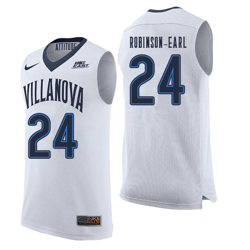 Men #24 Jeremiah Robinson-Earl Villanova Wildcats College Basketball Jerseys Sale-White - Click Image to Close